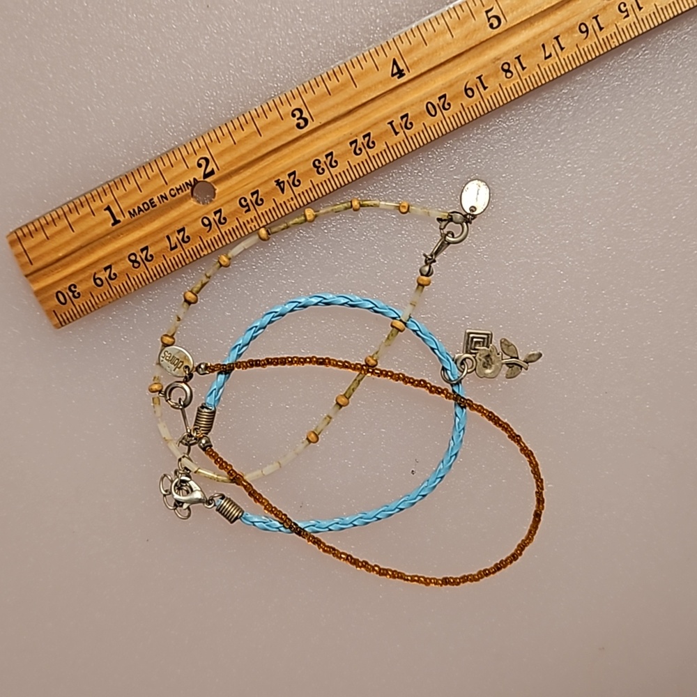 Lot of 9 pc. of 2 necklaces 1 earring 6 bracelets bag #1 faux wood tan natural - Picture 4 of 11